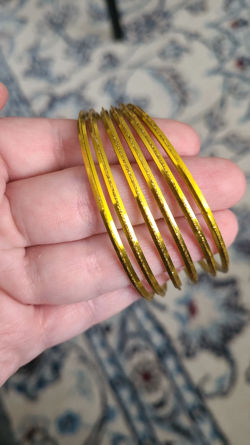 Set of 6 Gold-Tone Bangles (2.5 inches diameter) - photo 3
