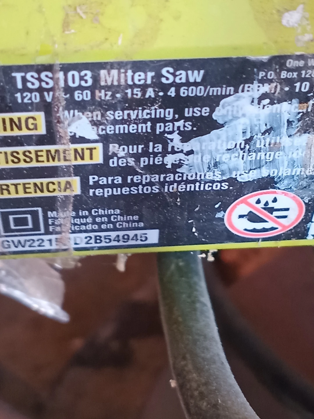 Ryobi TSS103 Miter Saw - photo 2