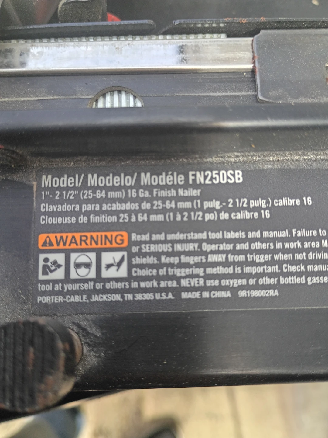Porter-Cable FN250SB 16 Ga. Finish Nailer - photo 2