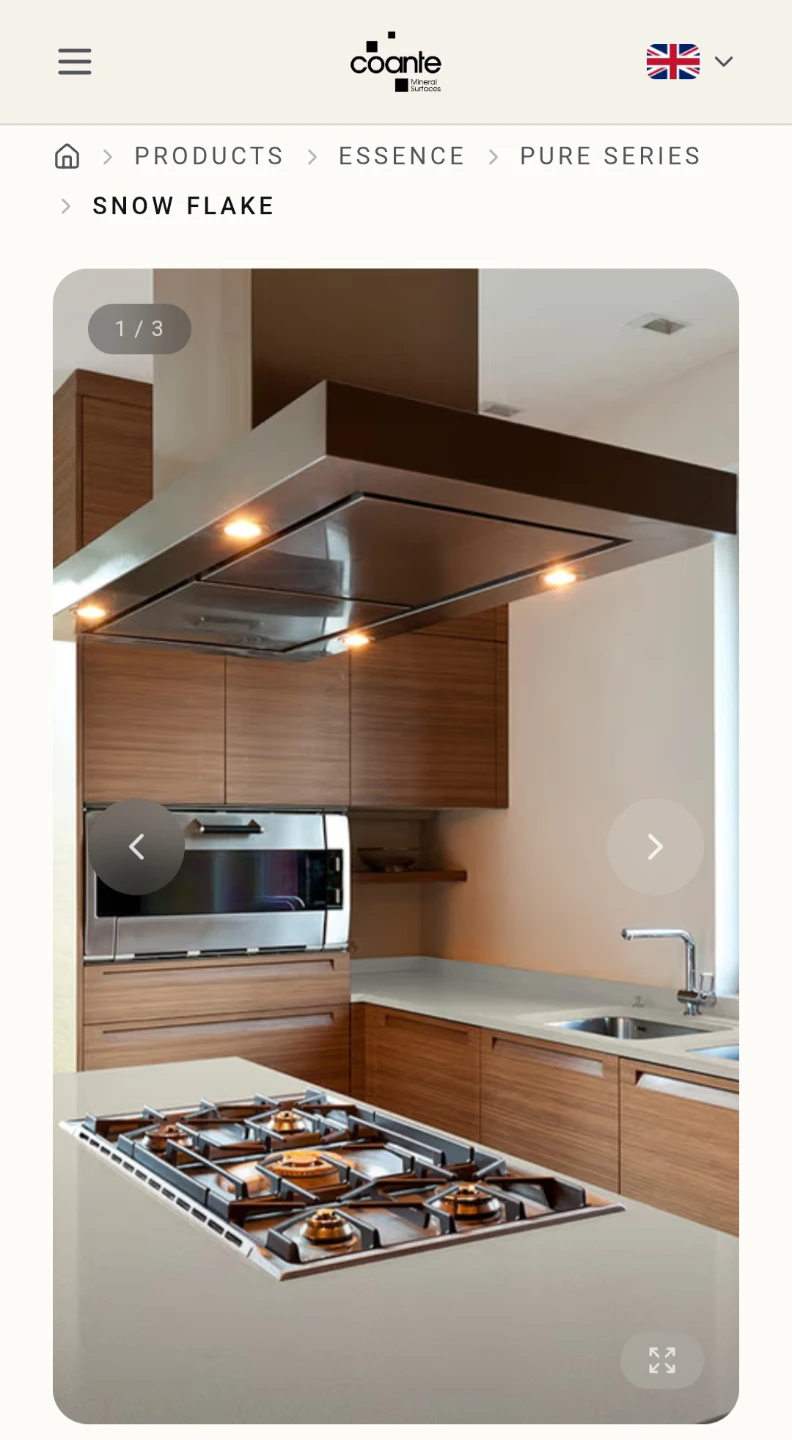 Coante Snow Flake Mineral Surface Countertop
