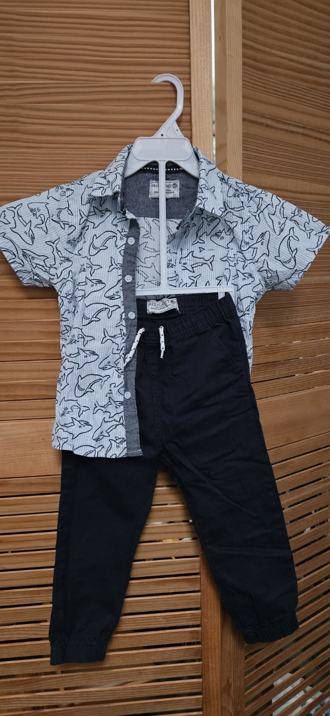 Free Planet Shark Print Shirt and Pants Set 🏈 - photo 4