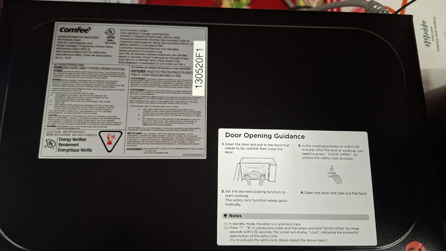 Comfee Microwave Oven CM-M201K(BK) - photo 2