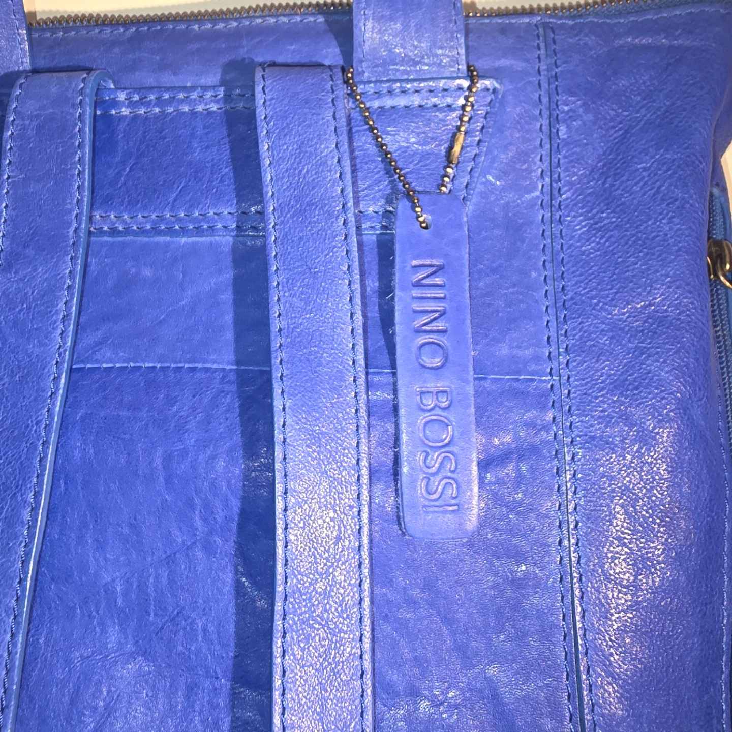 Nino Bossi Blue Genuine Leather  Backpack - photo 4