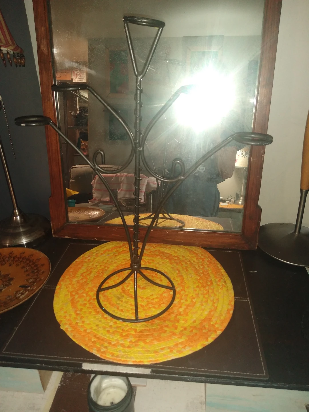 Antique wrought iron handmade candelabra - photo 3