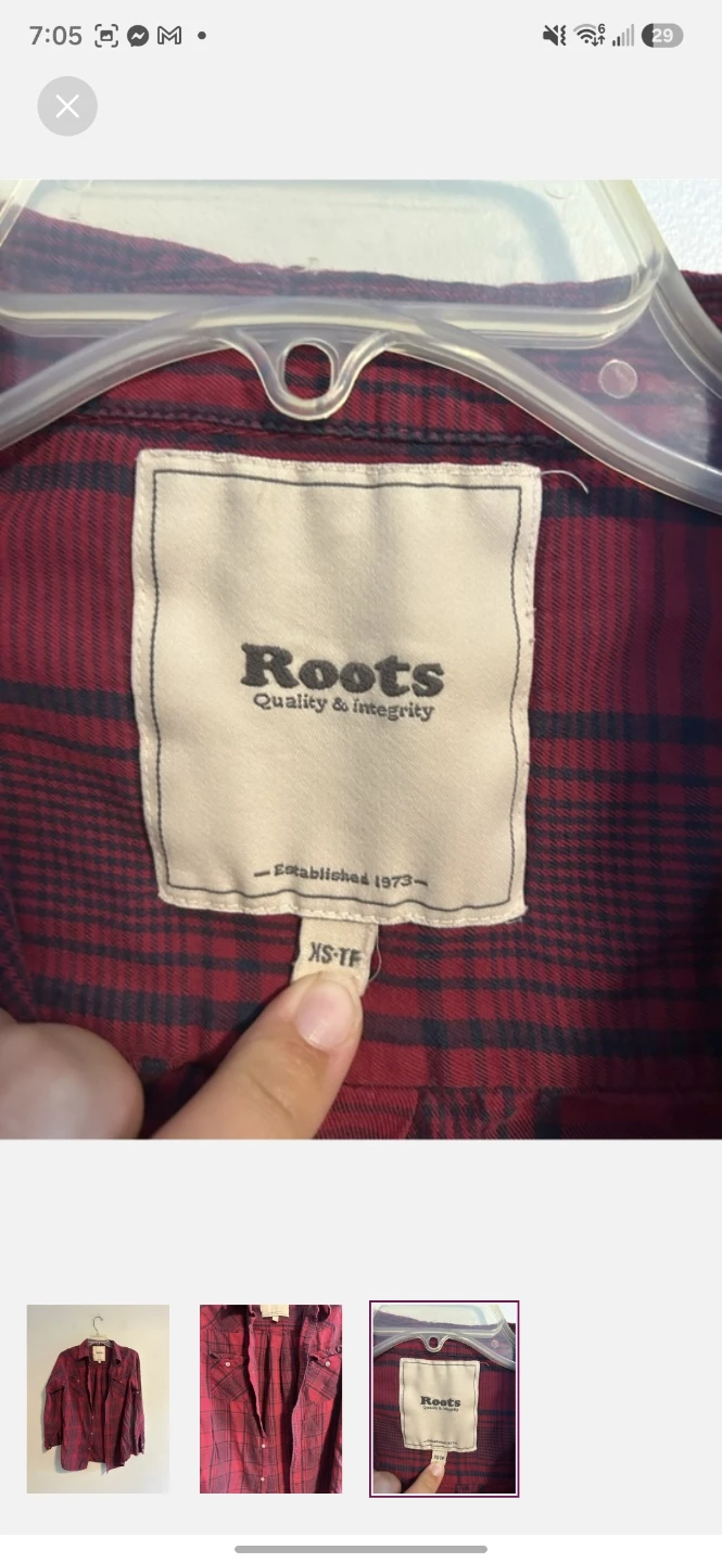Roots Red and Black Plaid Shirt - photo 3