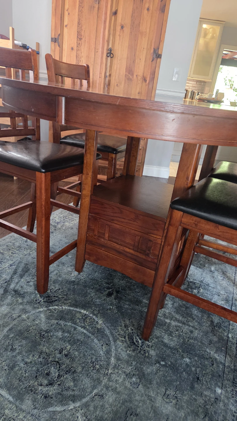 Wooden Counter Height Dining Set with 4 Chairs - photo 2