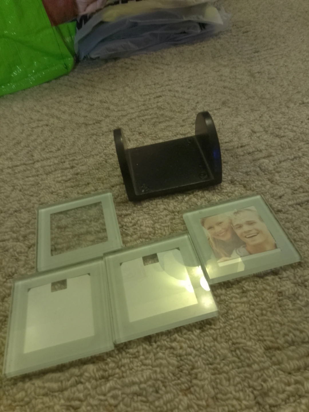 Glass Photo Frame Coasters with Holder - photo 2