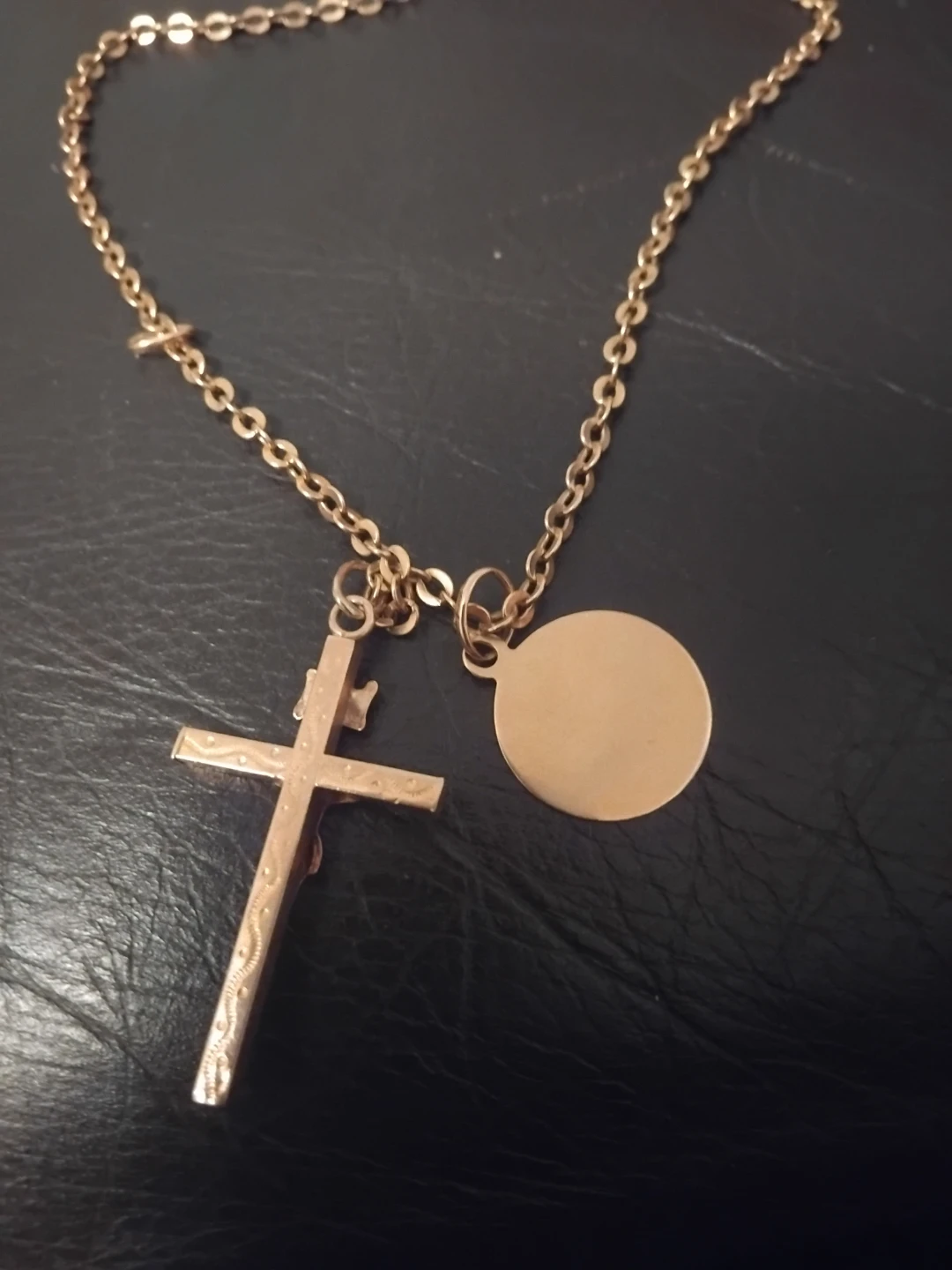 18k Gold Cross and S. Rocco Pendant Necklace - photo 3