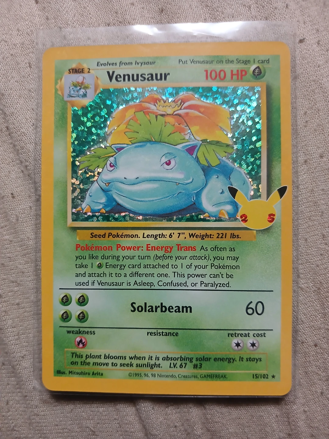 Holo Venusaur Reprint 15/102 Pokémon Card