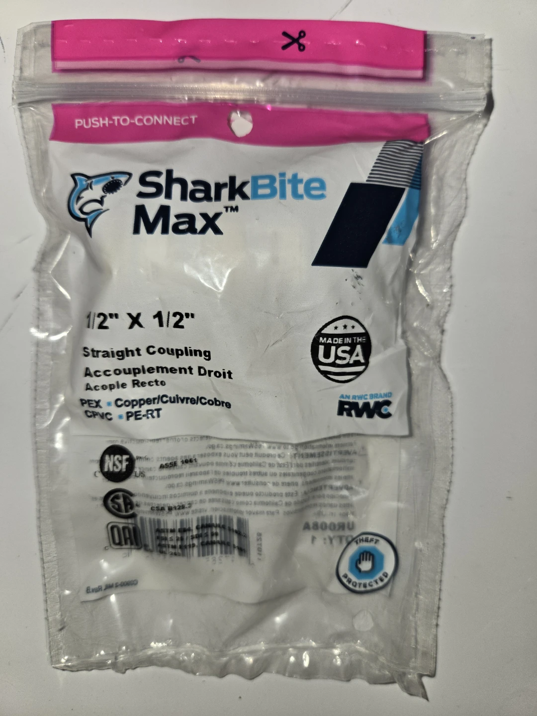 SharkBite Max 1/2 inch straight coupling. Quantity 10. - photo 2