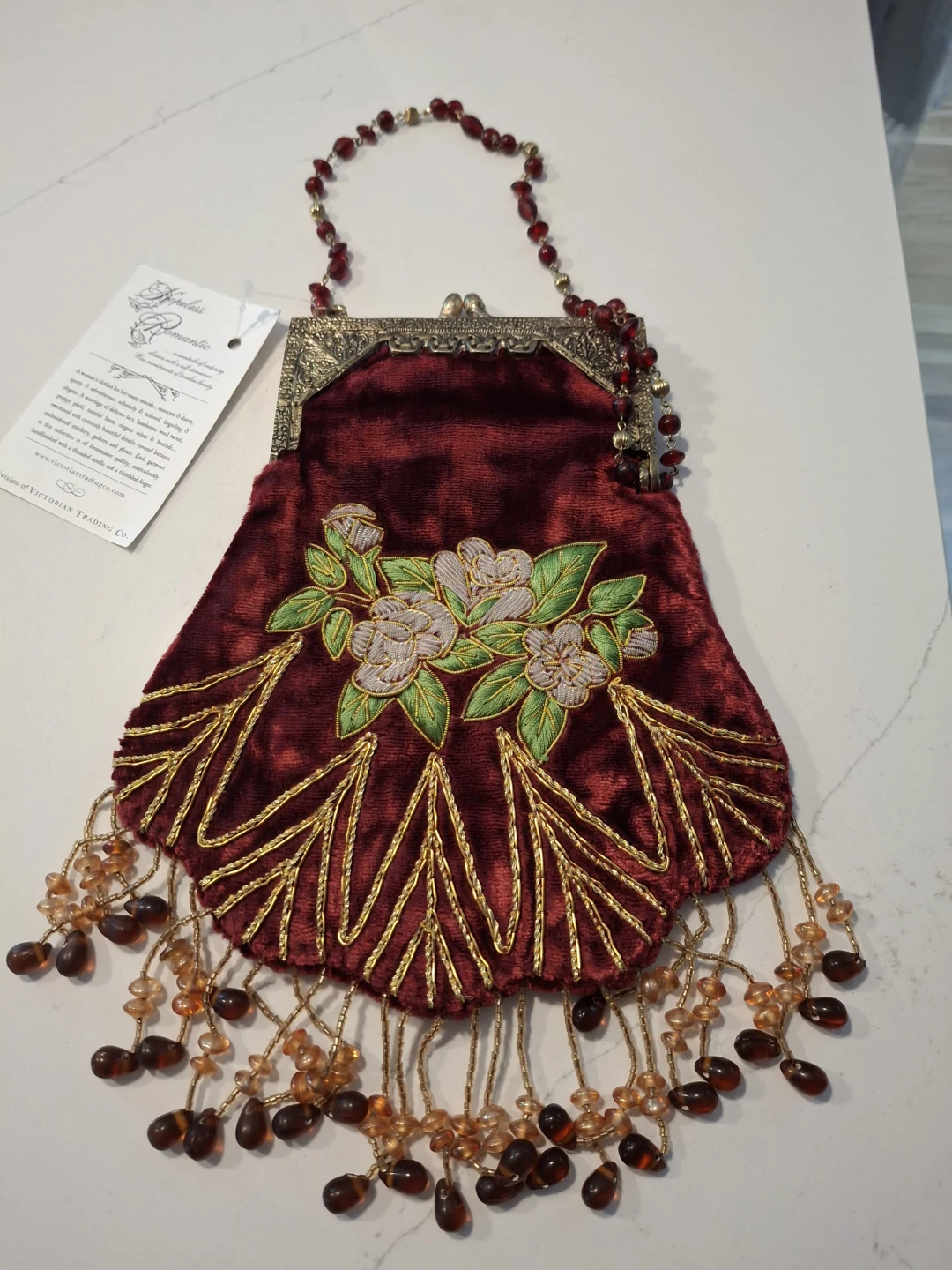 Victorian Trading Co. Velvet Embroidered Purse - photo 3