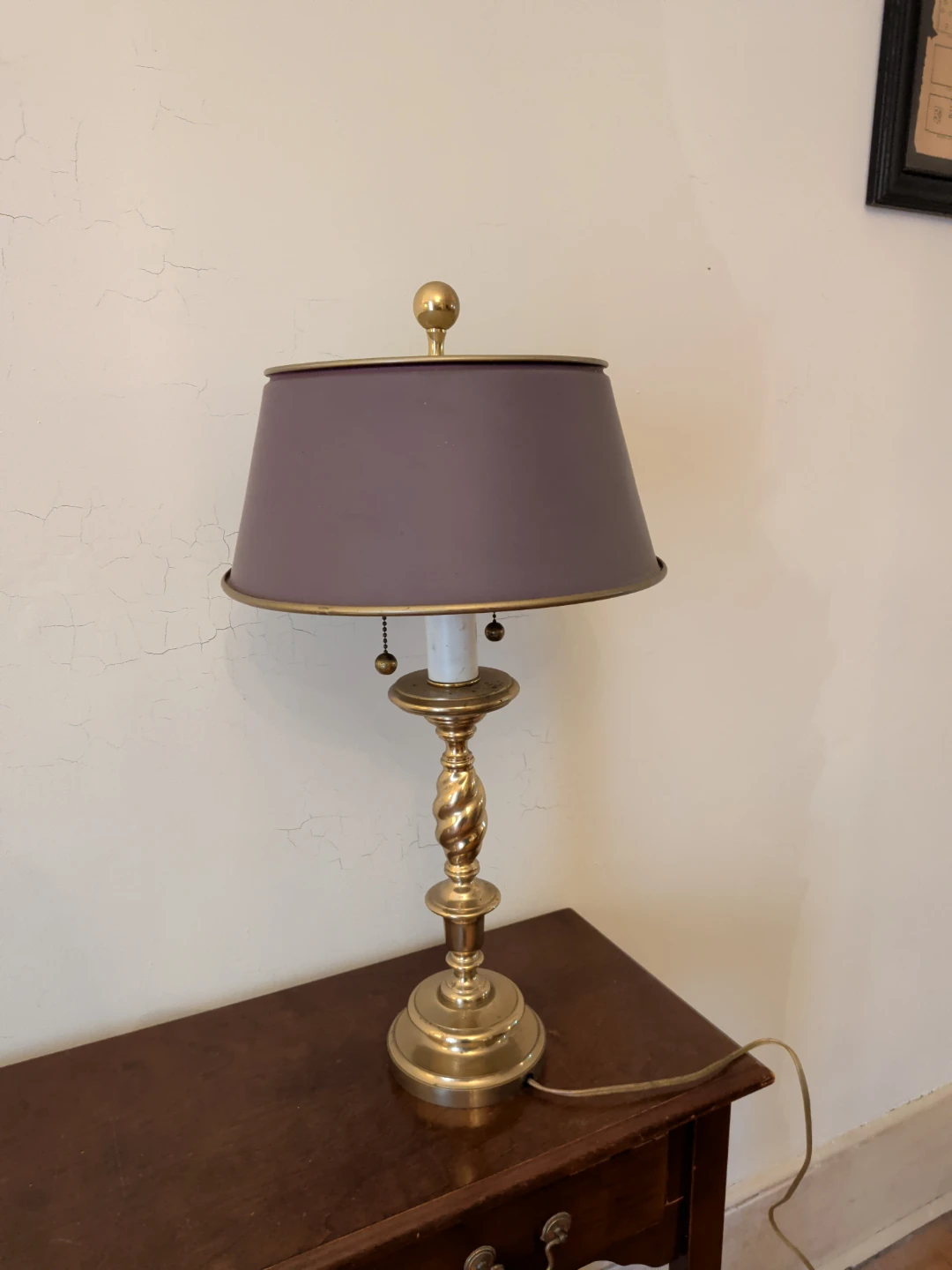 Brass Table Lamp with Twisted Base