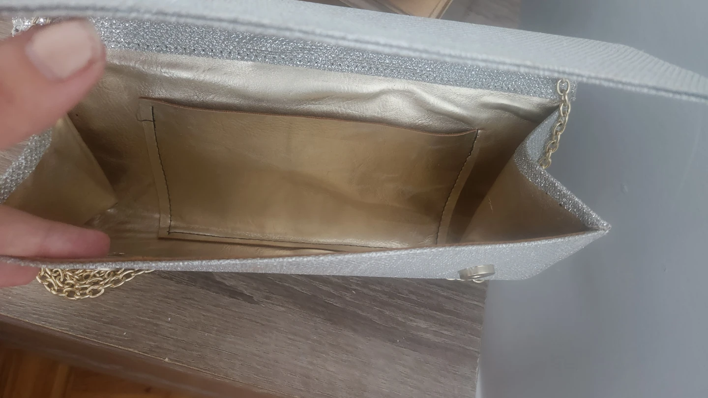Hamwi Silver Glitter Heels and Clutch Set - photo 3