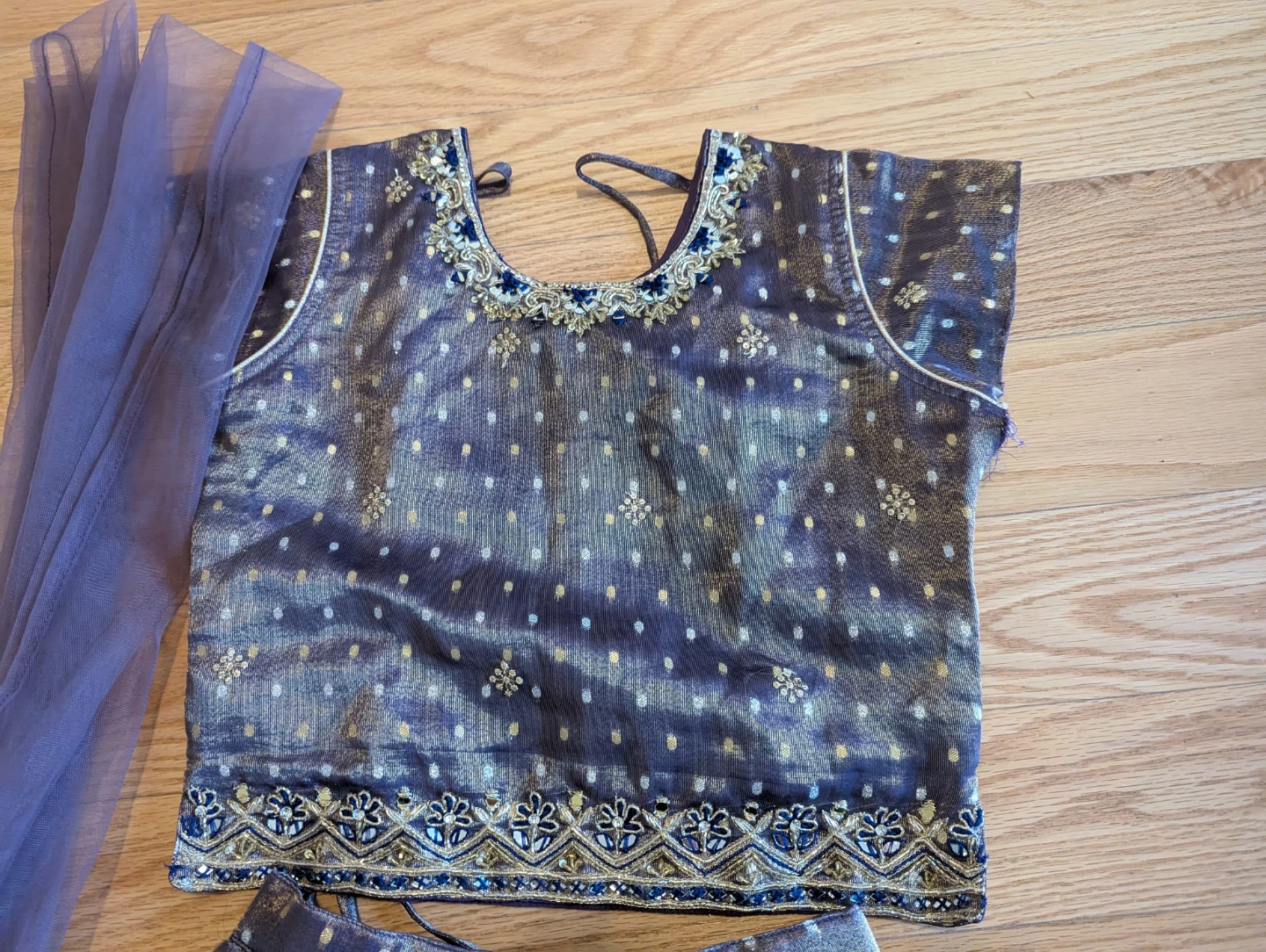 Girls Purple Lehenga Choli Set - photo 3