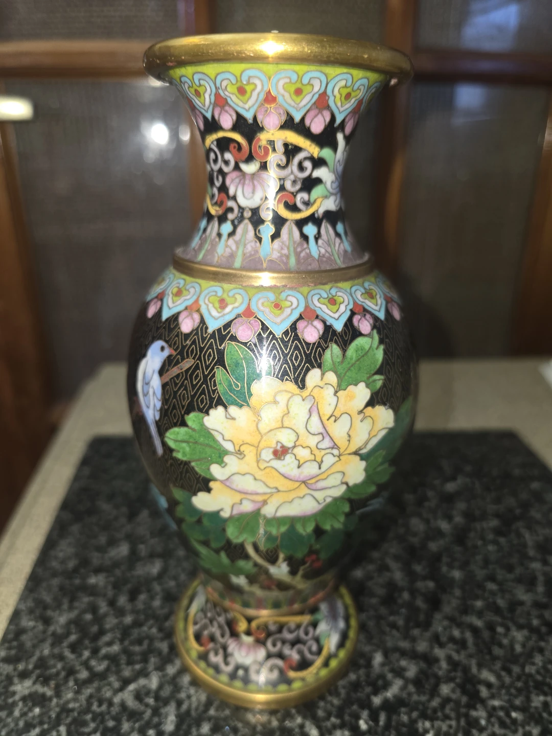 Cloisonné Enamel Floral Vase 8 inches Tall - photo 2