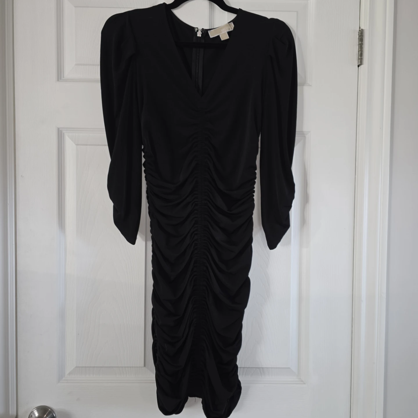 Michael Michael Kors Black Ruched Dress