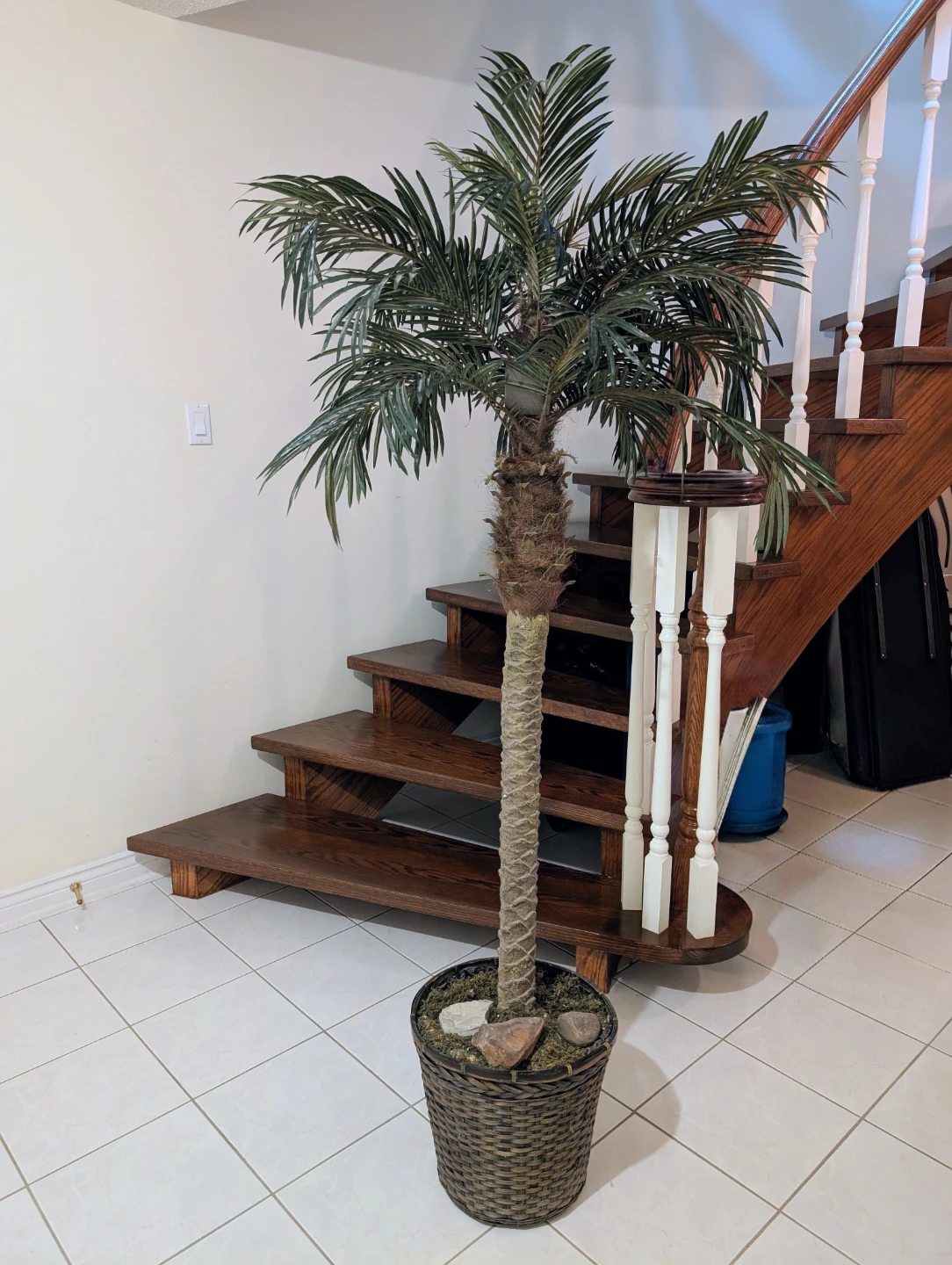 Tall Artificial Palm Tree in Basket Pot