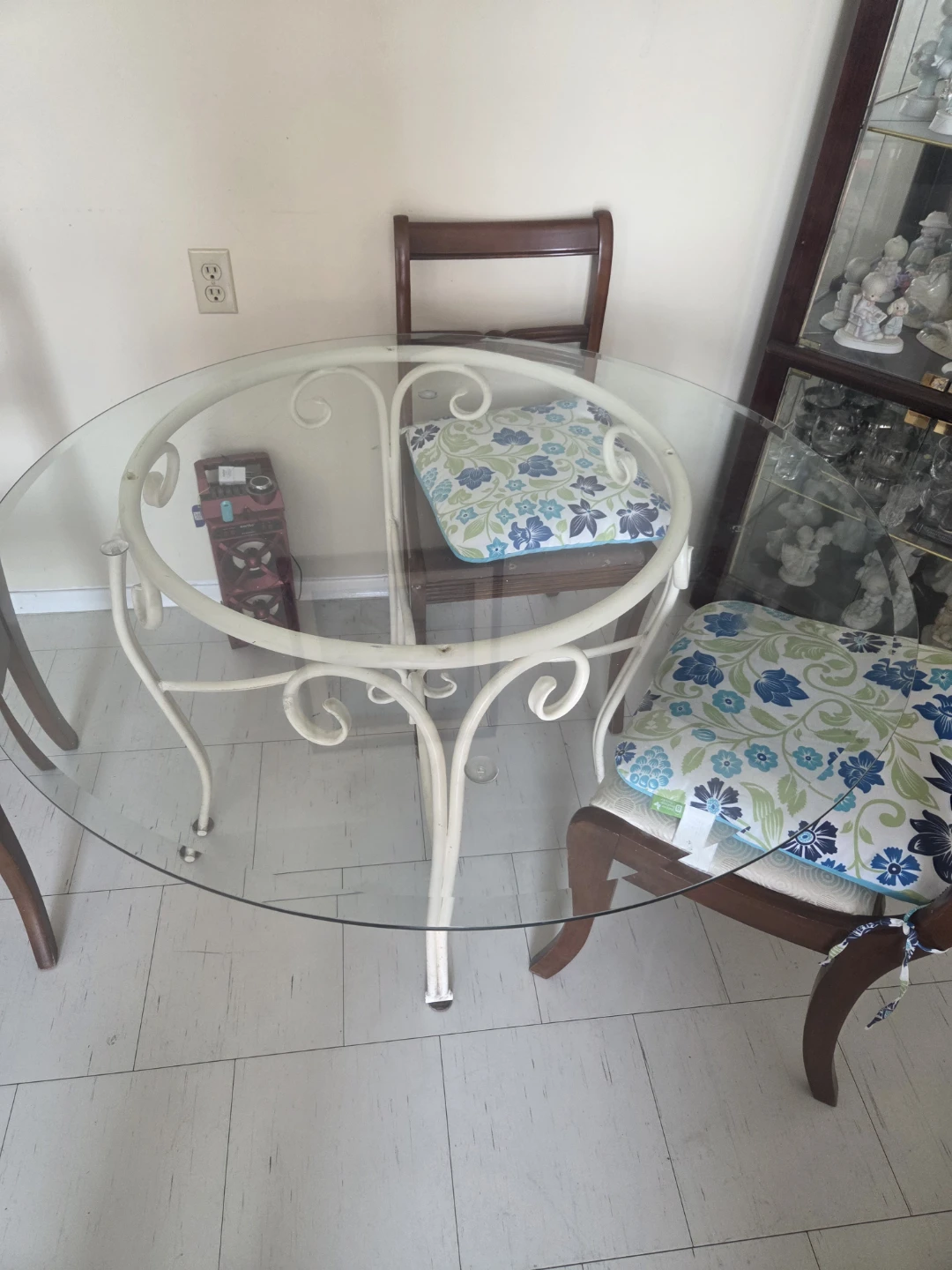 Round glass top bistro table