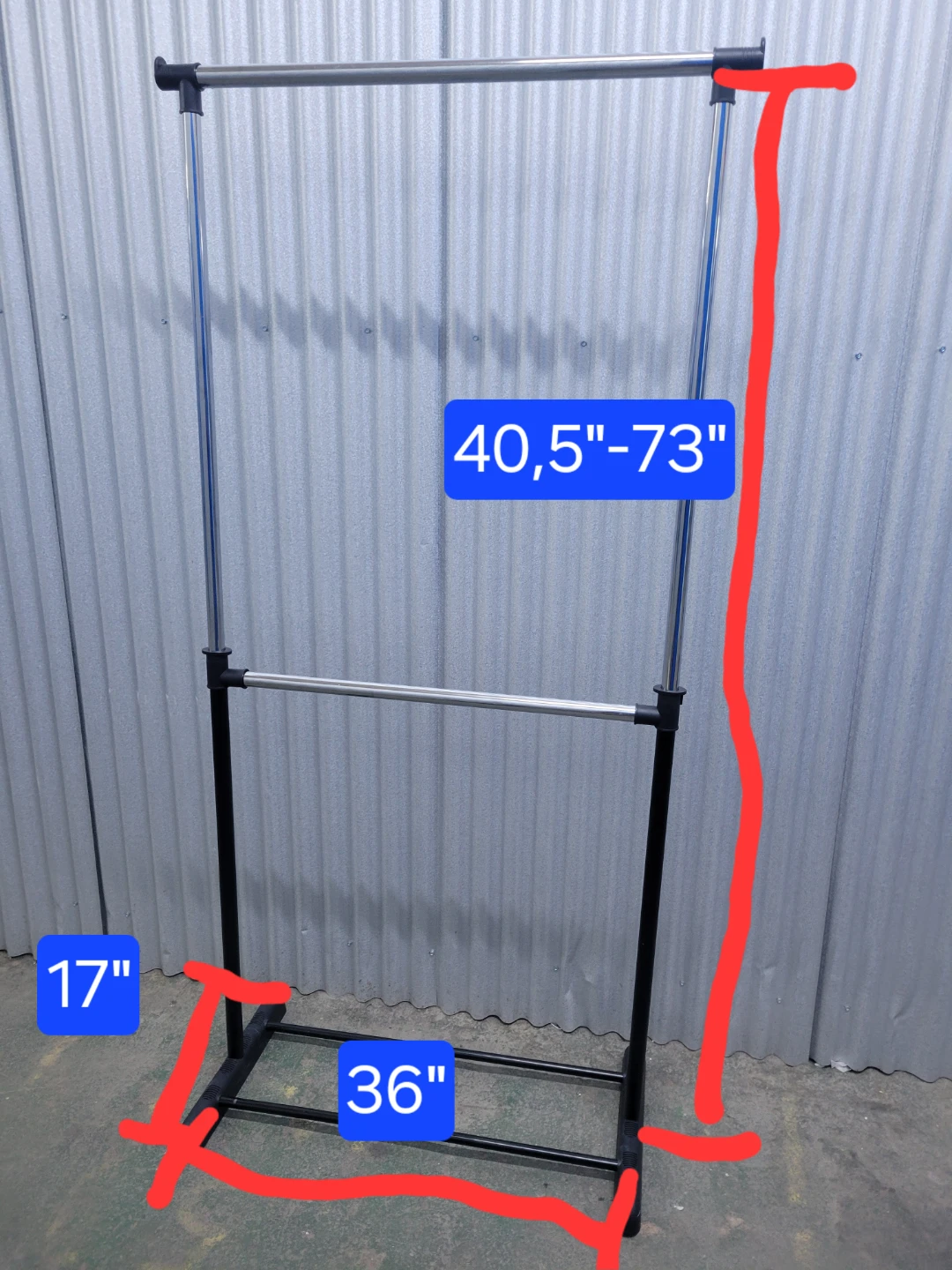 Adjustable Rolling Garment Rack - photo 3