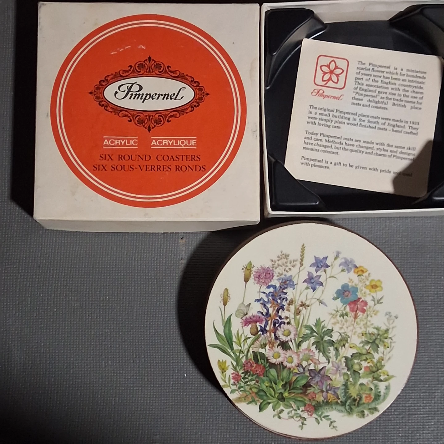 Pimpernel Acrylic Round Coasters - 6 Count