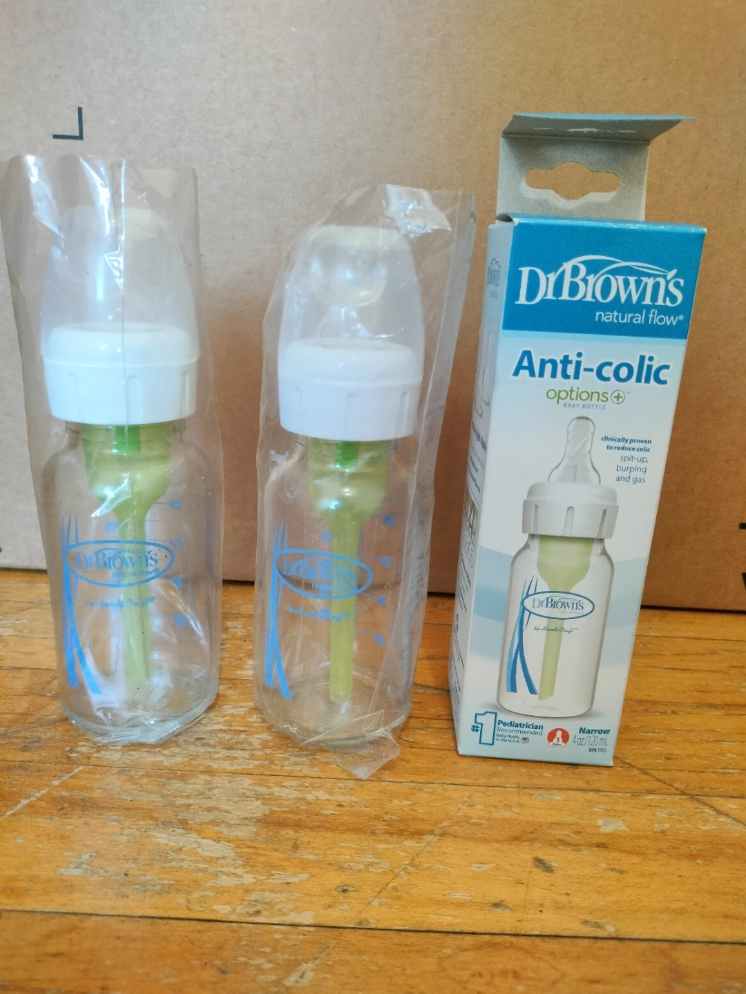 Dr. Brown’s Anti-Colic Bottles – 4 oz / 120 mL, natural flow