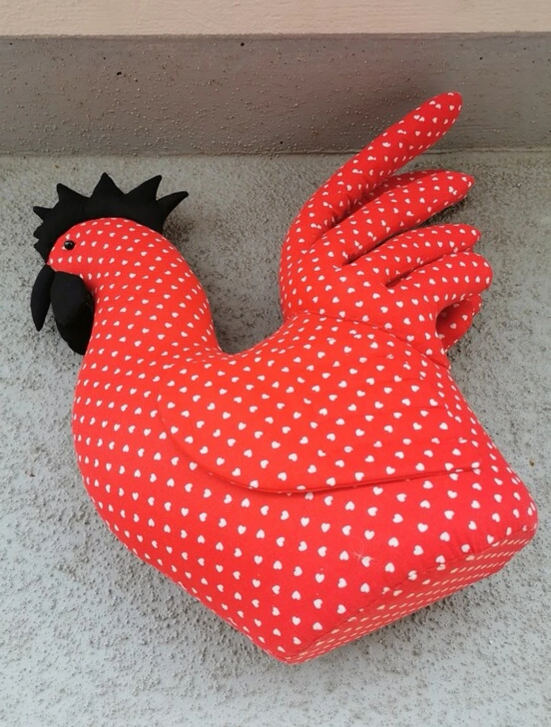 Vintage Handmade Primitive Fabric Rooster - photo 4