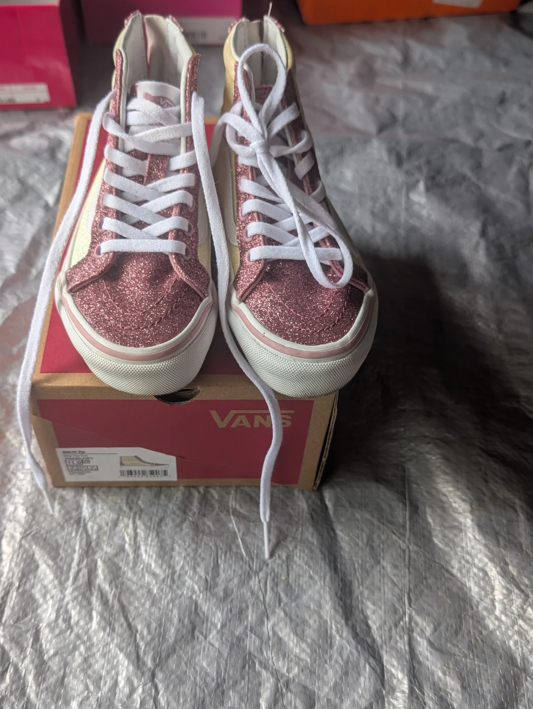 Vans Sk8-Hi Zip Glitter Sneakers Size 11