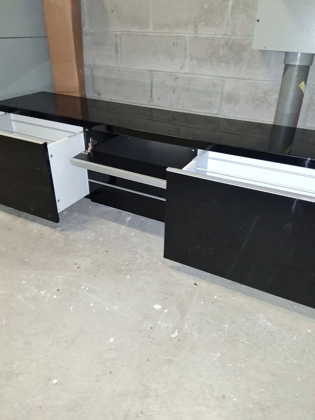 Black Media Console with Drawers - photo 2
