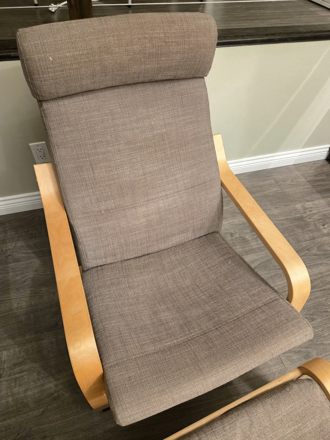 IKEA Poang Armchair with Footstool - Beige - photo 2