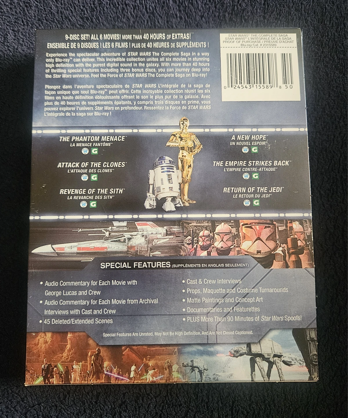 Star Wars The Complete Saga Blu-ray 9-Disc Set - photo 2