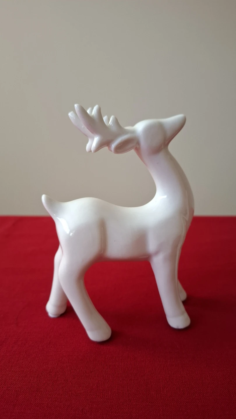 White Porcelain Reindeer Figurines (Set of 2) - photo 2