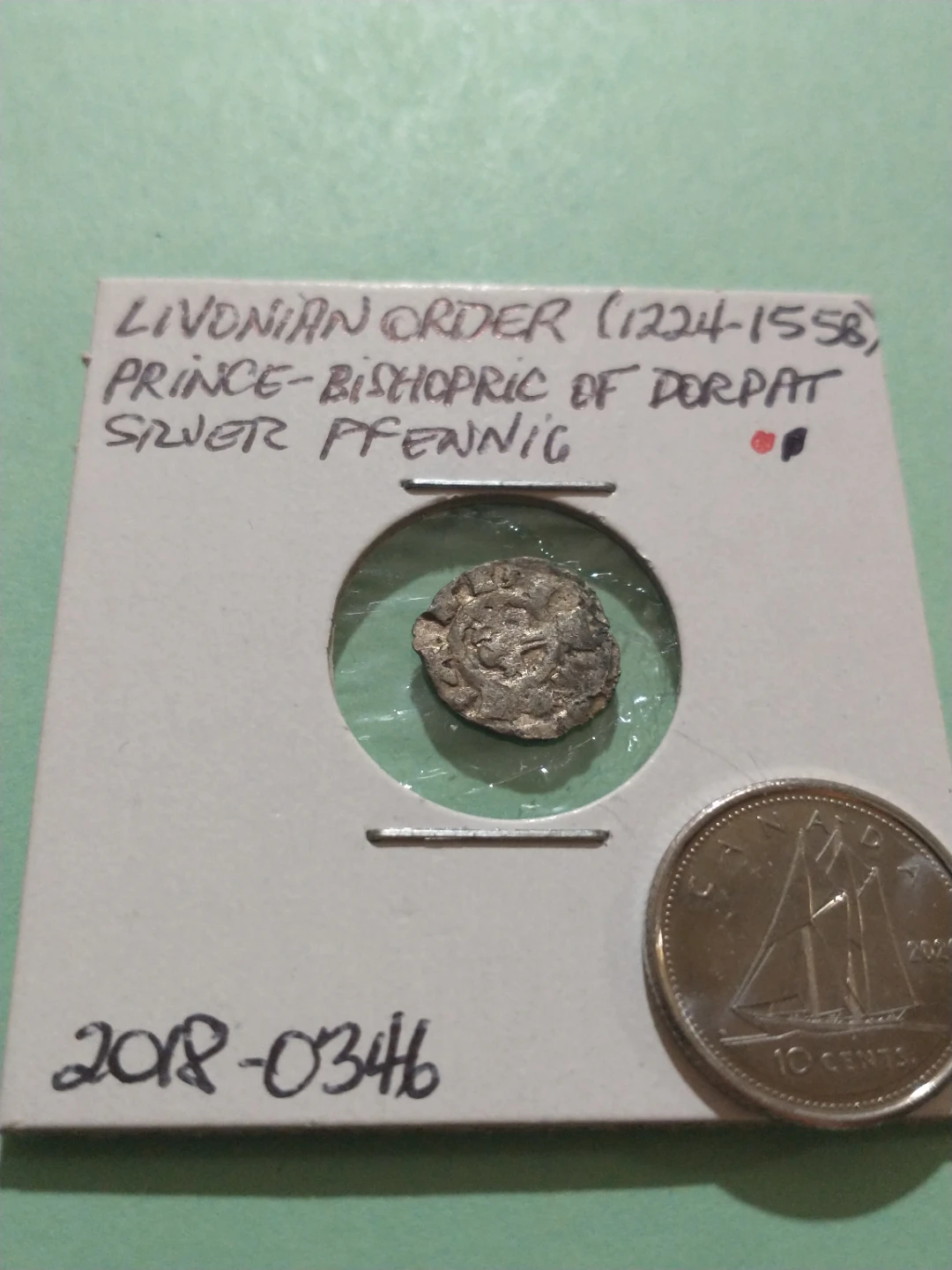 1224-1558 Livonian Order Prince-Bishopric of Dorpa Silver Pfen. - photo 4