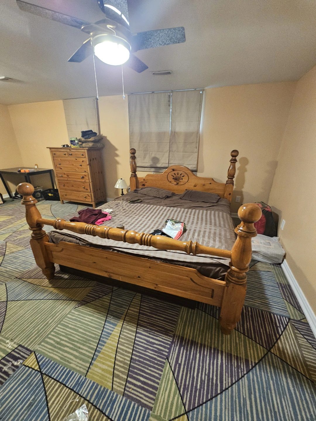 Solid Wood Bed Frame and Matching Chest of Drawers