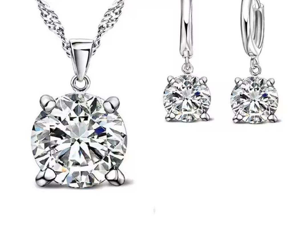 Brand New Sterling Silver 925st Pendant Necklace and Earring Set
