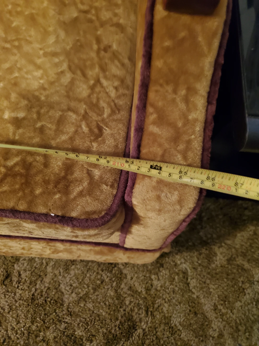 Vintage Gold Velvet Sofa - photo 4