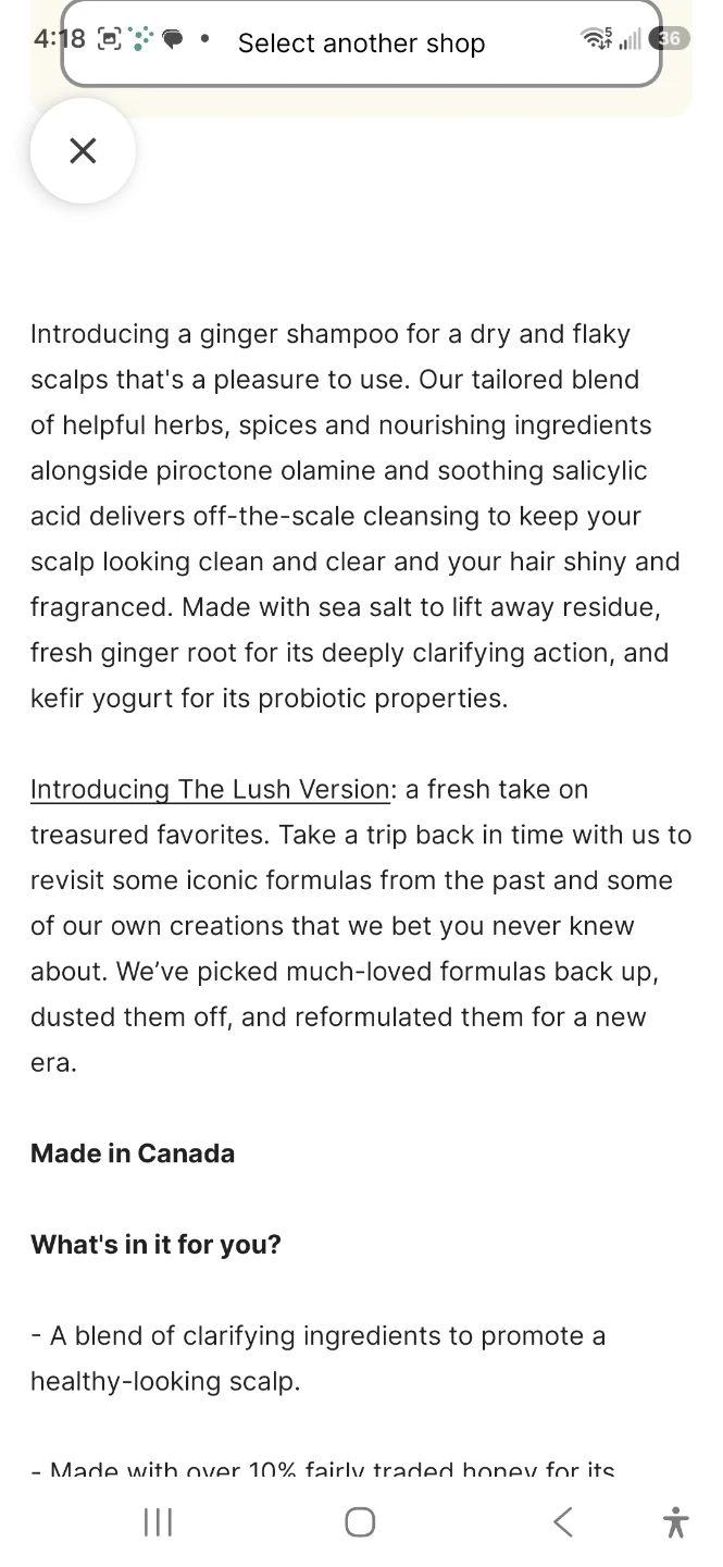 Lush Ginger Shampoo 275g - photo 2
