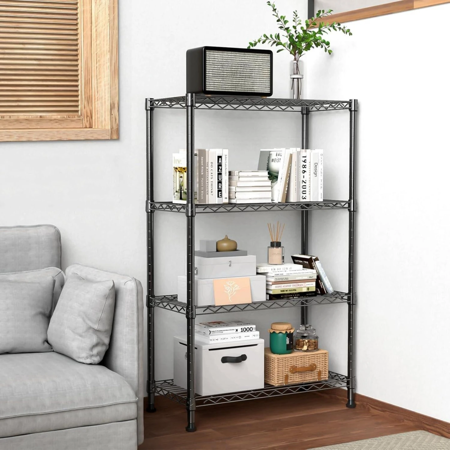 4-Tier Adjustable Metal Storage Shelving Unit - photo 4