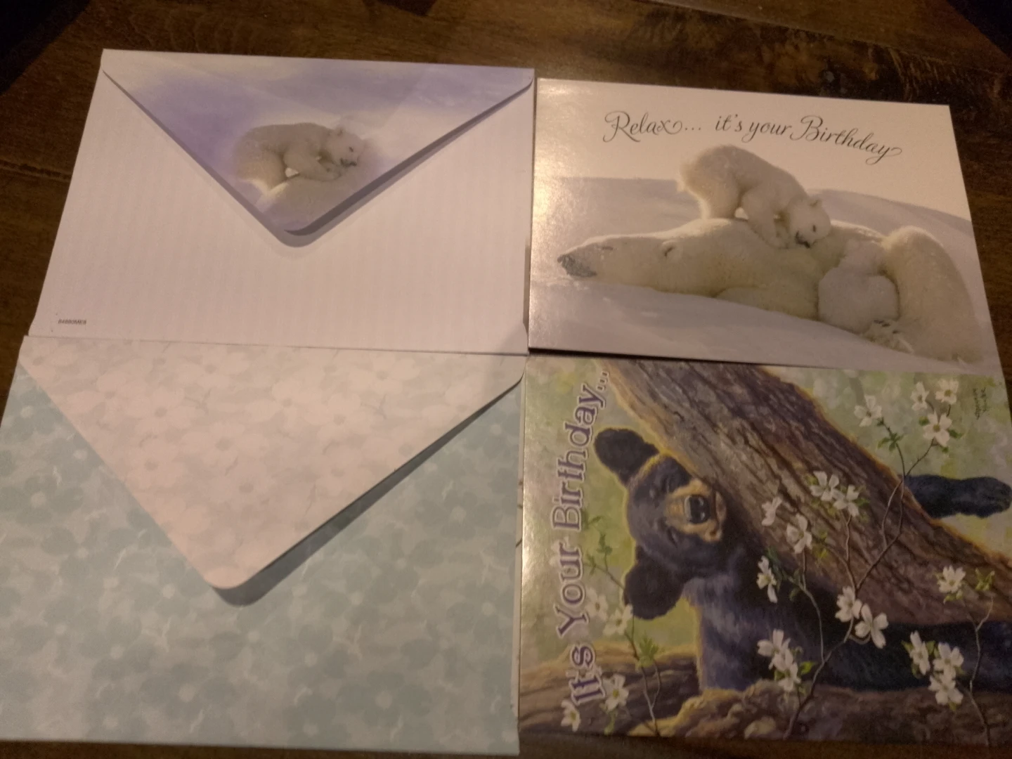 2 Bear-Themed Relax Birthday Greeting Cards 🏈