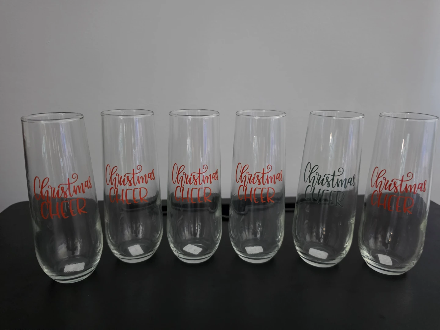 Set of 6 Christmas Cheer Champagne Flutes