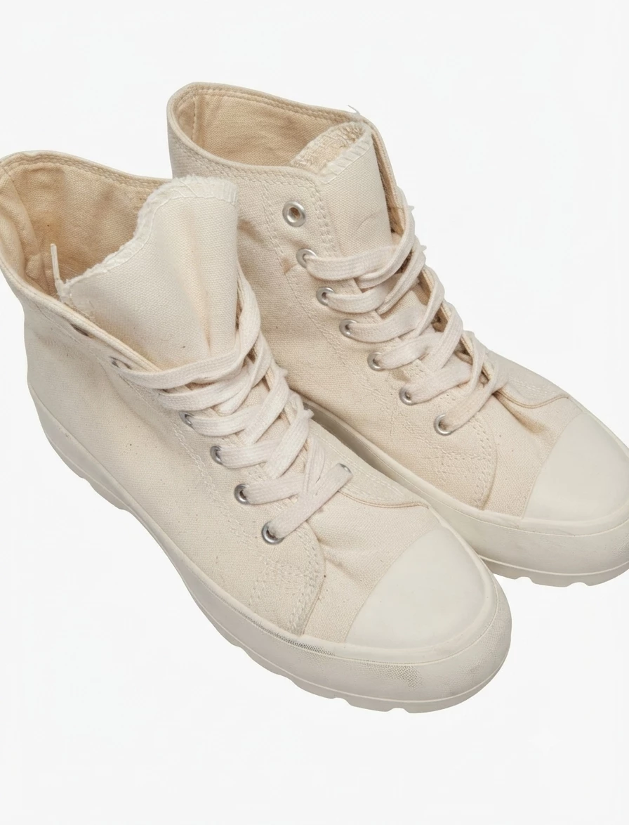 Chunky High-Top Canvas Platform Sneakers