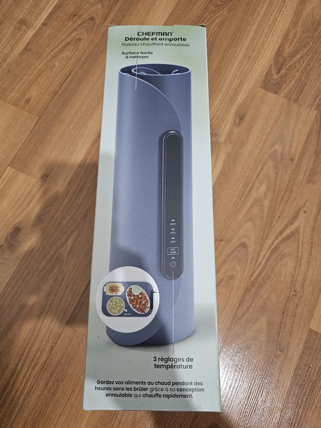 CHEFMAN Roll n’ Go Food Warming Mat, Grey 🍲 🍛 🥘 🏈 - photo 3