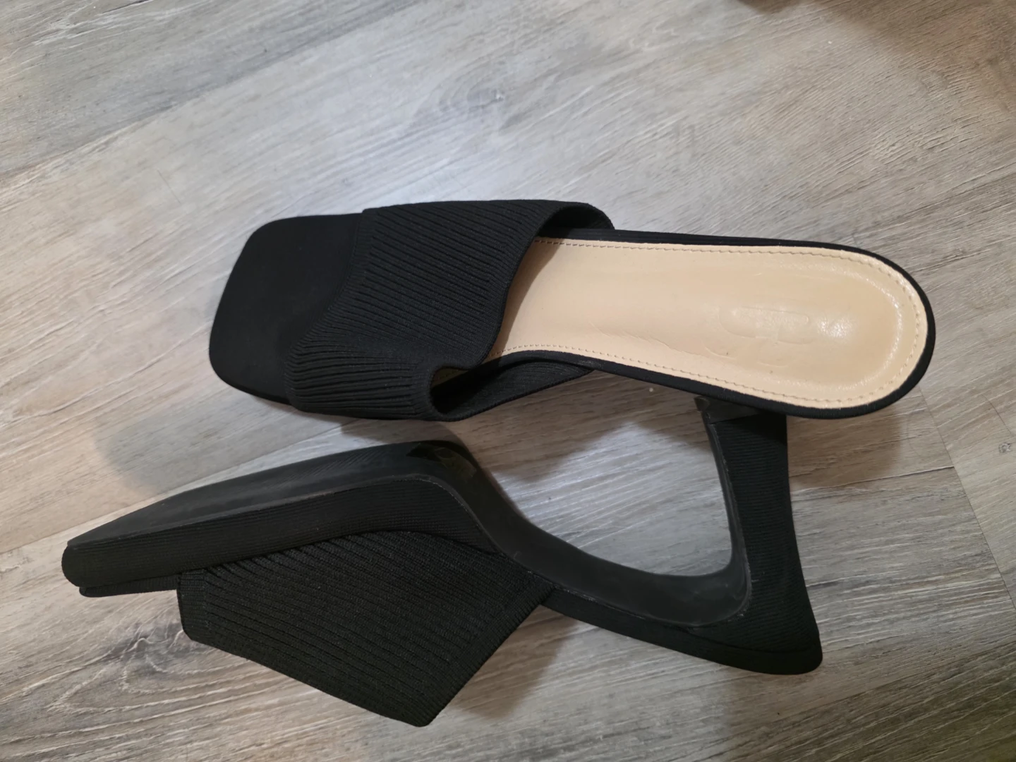 Black Heeled Mules, Size 11 - photo 4