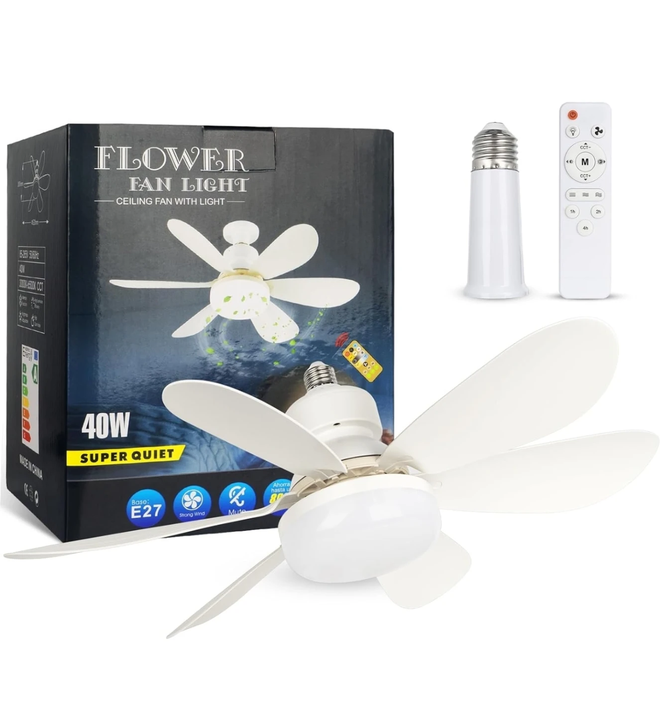 Flower Fan Light E26 Ceiling Fan with LED🏈