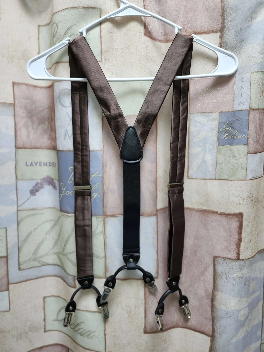 Satin Chocolate Brown Suspenders - photo 2