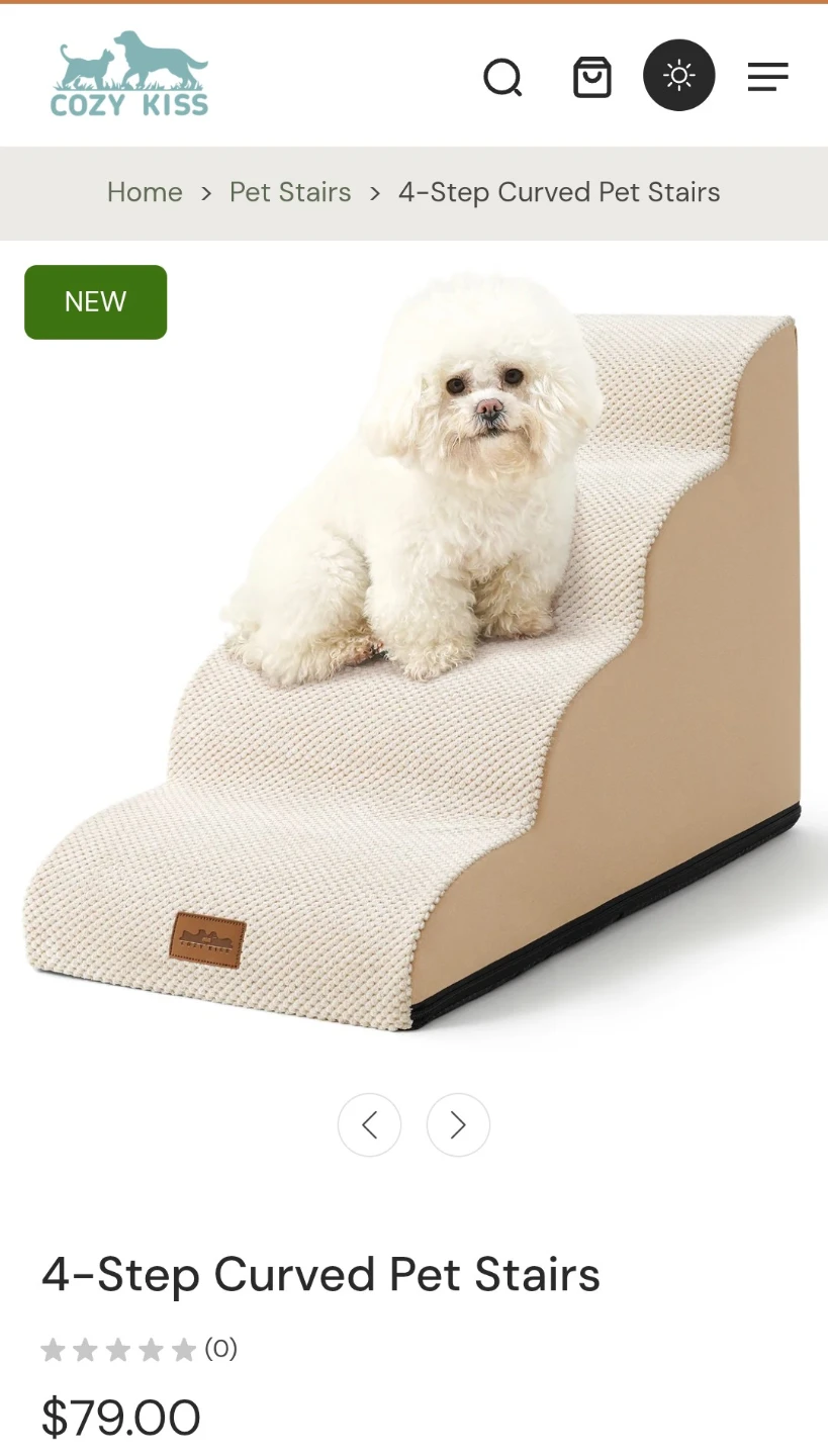 Cozy Kiss 4-Step Curved Pet Stairs