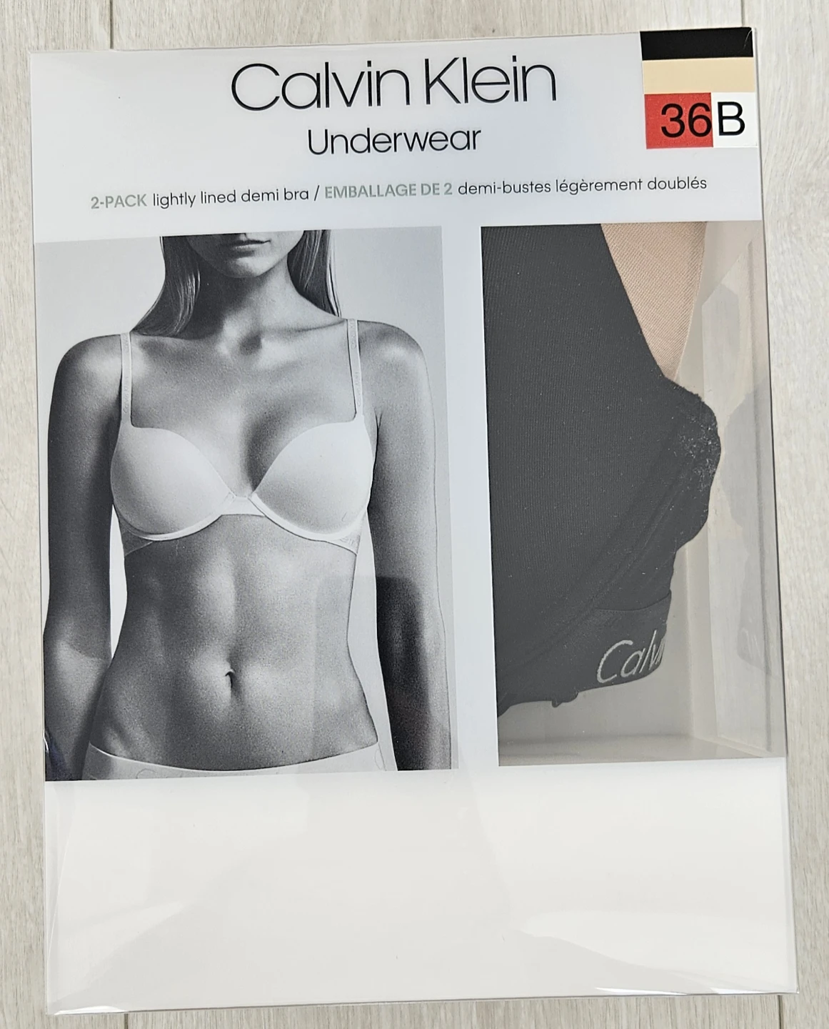 Calvin Klein 2-Pack Lightly Lined Demi Bra 36B