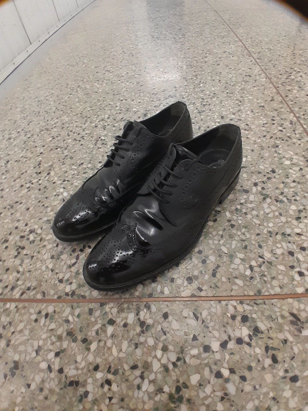 Black Leather Wingtip Oxford Shoes Original TOD'S  Men's Size 10