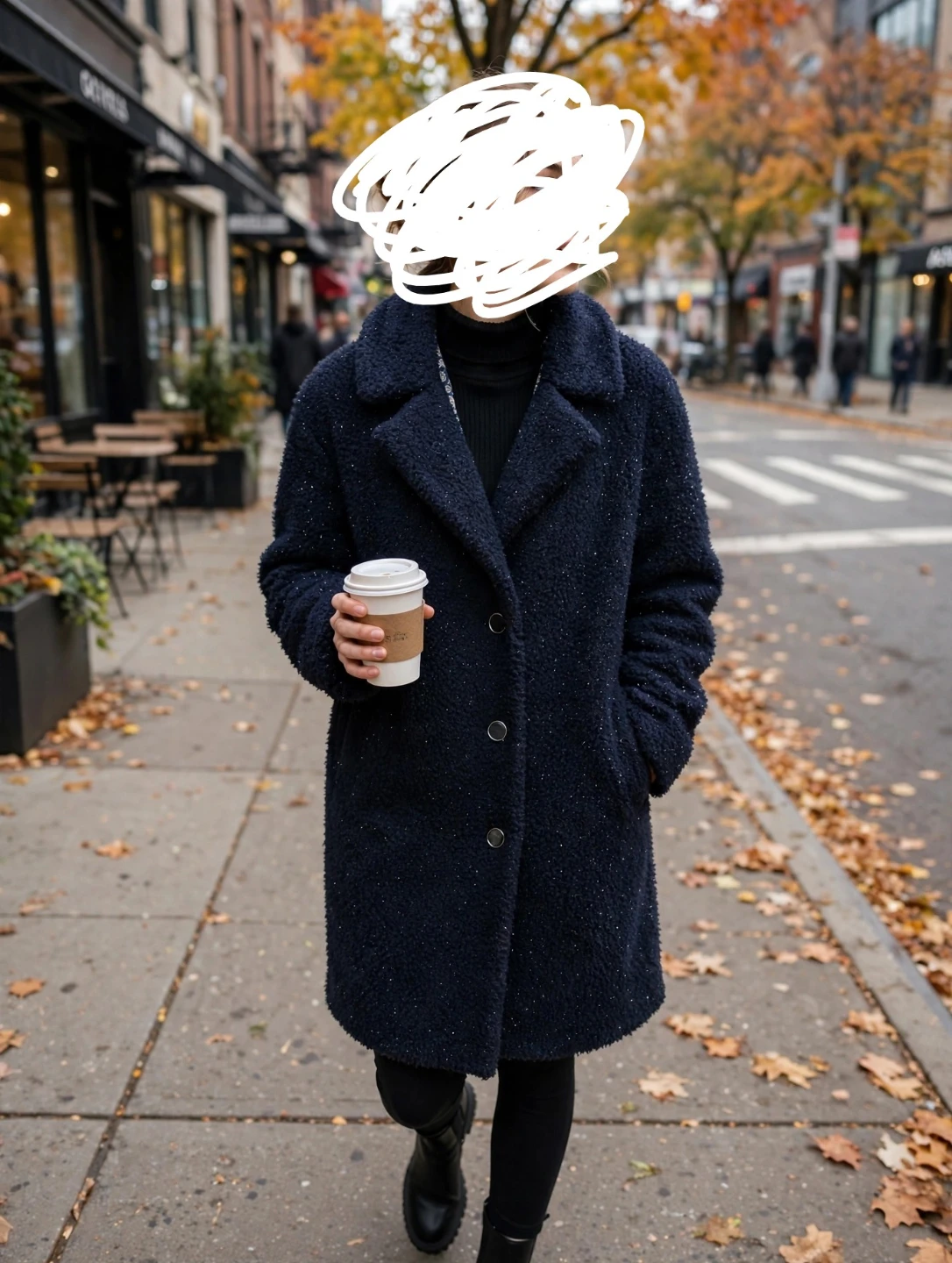 GUESS Navy Blue Sparkle  Very Soft Teddy Coat - photo 2
