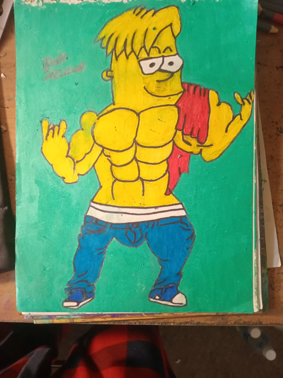 BART SIMPSON DRAWING BY CUSTOM ARTIST SHERWIN - photo 3