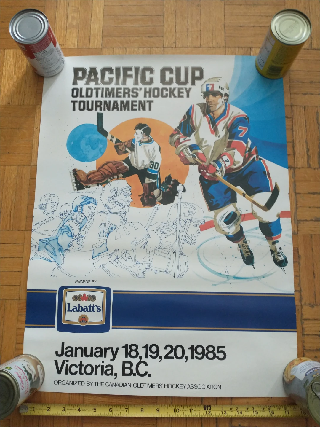 1985 Pacific Cup Oldtimers' Hockey Tournament 13 x 24 "Poster - photo 4